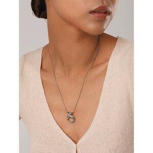 Stainless Steel Elegant Silver Knot Necklace